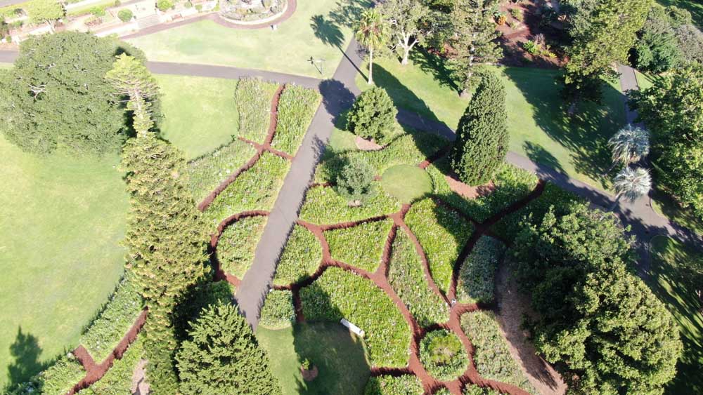 Aerial view of the Sydney Botanic Garden