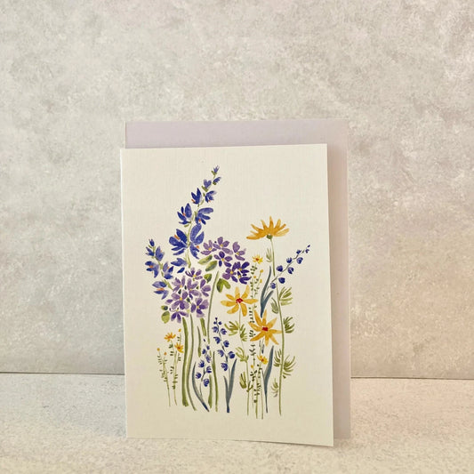 Hand-Painted Spring Meadow Greeting Card