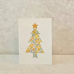 yellow floral christmas tree greeting card